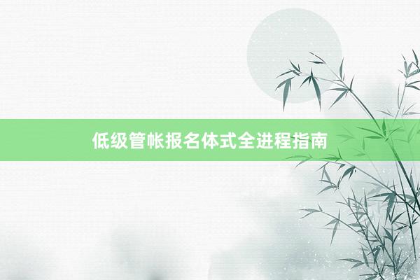 低级管帐报名体式全进程指南
